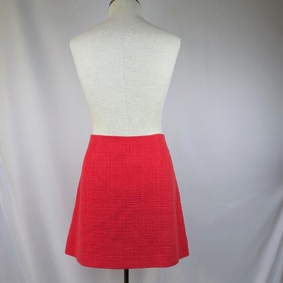 Theory Skirt Mini High Waisted Cotton Tweed Side Zip Lined Grenadine Red 8 NWT - Picture 8 of 16